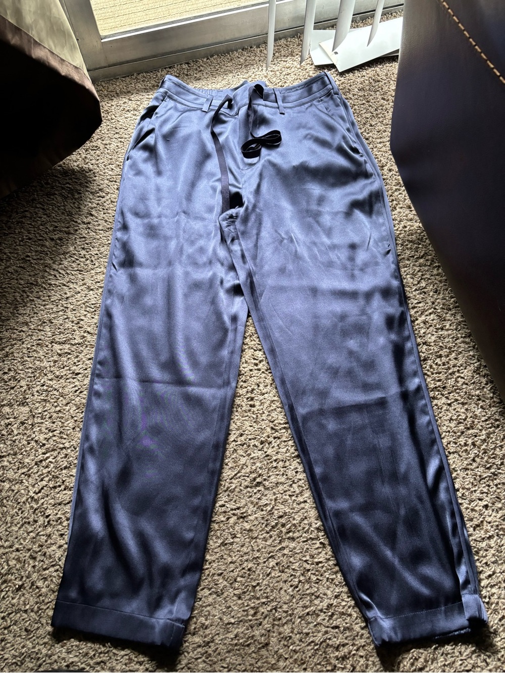 Cami NYC Satin-Style Pajama Pants in Navy Blue